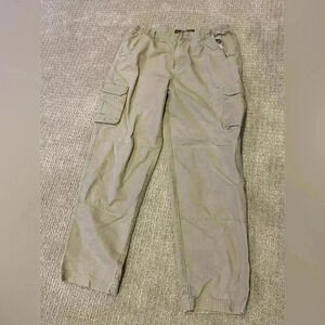 Cabelas cargo pants size 38x34 with stains below left pocket